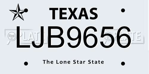 LJB9656 Texas License Plate