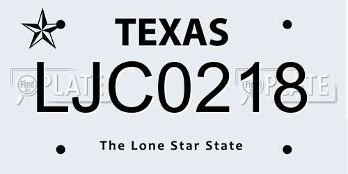 LJC0218 Texas License Plate
