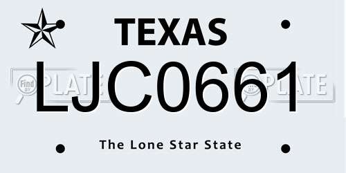 LJC0661 Texas License Plate