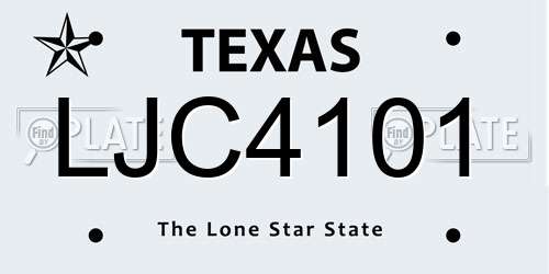 LJC4101 Texas License Plate