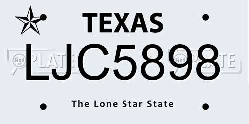 LJC5898 Texas License Plate