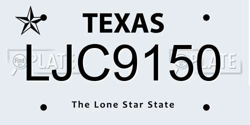 LJC9150 Texas License Plate
