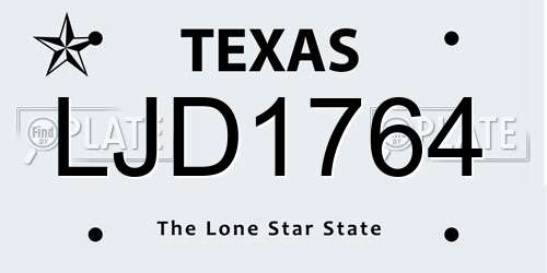 LJD1764 Texas License Plate