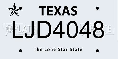 LJD4048 Texas License Plate