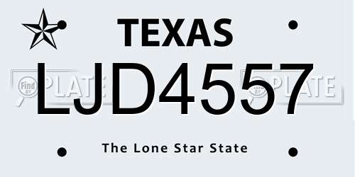 LJD4557 Texas License Plate