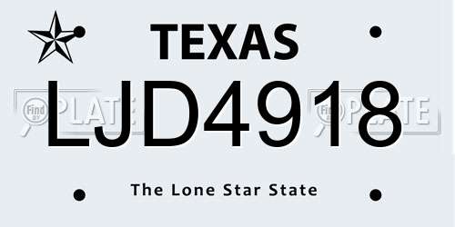 LJD4918 Texas License Plate