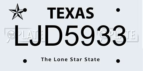 LJD5933 Texas License Plate