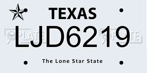 LJD6219 Texas License Plate