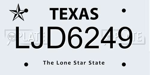 LJD6249 Texas License Plate