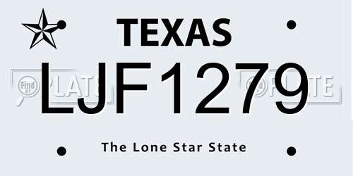 LJF1279 Texas License Plate