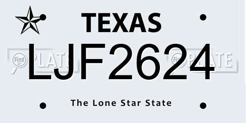 LJF2624 Texas License Plate
