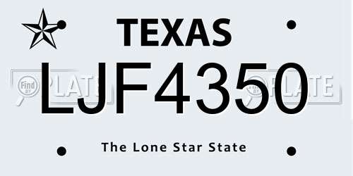 LJF4350 Texas License Plate