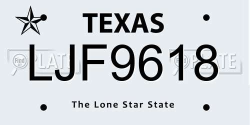 LJF9618 Texas License Plate