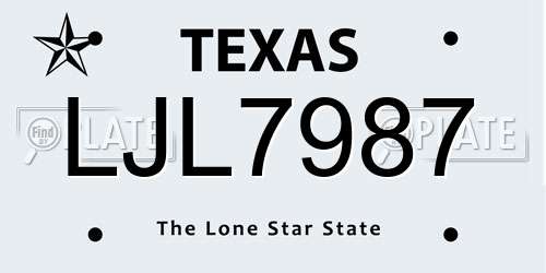 LJL7987 Texas License Plate
