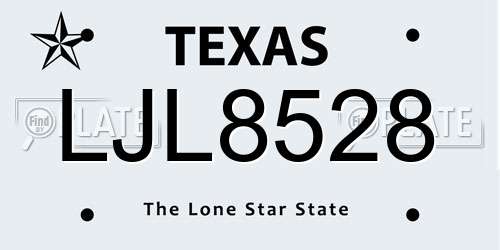 LJL8528 Texas License Plate