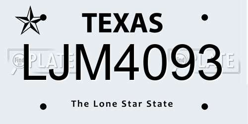 LJM4093 Texas License Plate