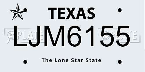 LJM6155 Texas License Plate