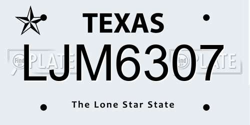 LJM6307 Texas License Plate