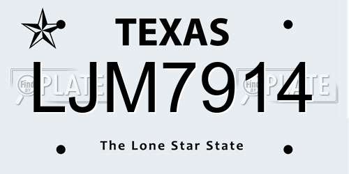 LJM7914 Texas License Plate