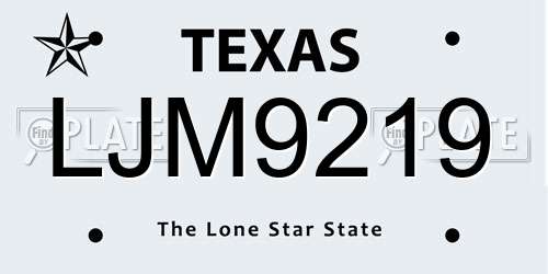 LJM9219 Texas License Plate
