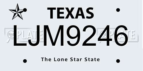 LJM9246 Texas License Plate