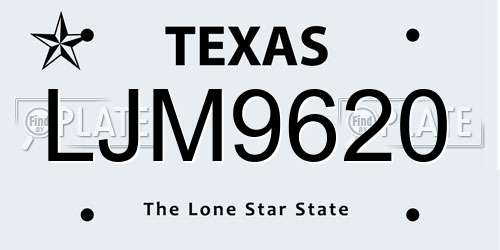 LJM9620 Texas License Plate