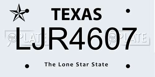 LJR4607 Texas License Plate
