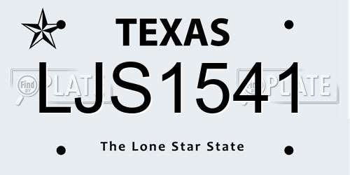 LJS1541 Texas License Plate