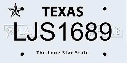 LJS1689 Texas License Plate