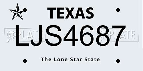 LJS4687 Texas License Plate