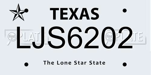 LJS6202 Texas License Plate