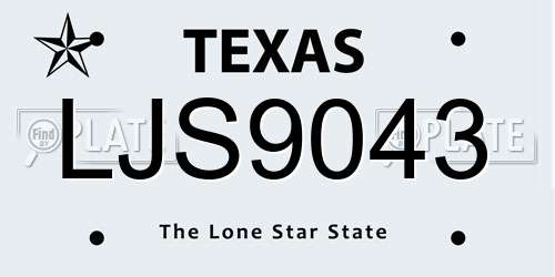 LJS9043 Texas License Plate