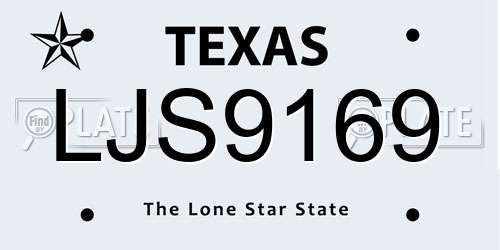 LJS9169 Texas License Plate