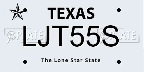 LJT55S Texas License Plate