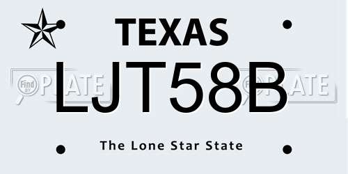 LJT58B Texas License Plate