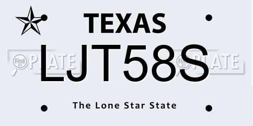 LJT58S Texas License Plate