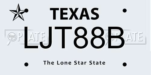 LJT88B Texas License Plate