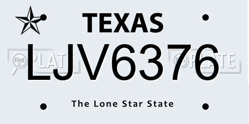 LJV6376 Texas License Plate