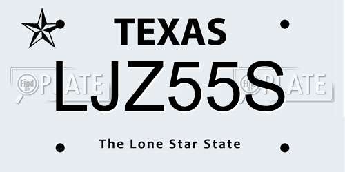 LJZ55S Texas License Plate