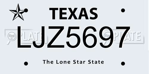 LJZ5697 Texas License Plate