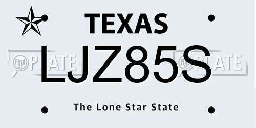 LJZ85S Texas License Plate
