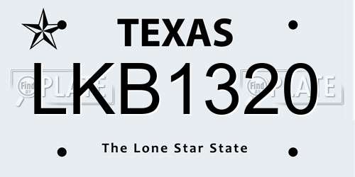 LKB1320 Texas License Plate