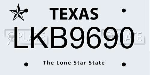 LKB9690 Texas License Plate