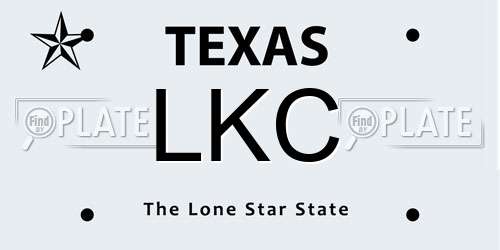 LKC Texas License Plate