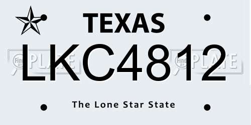 LKC4812 Texas License Plate