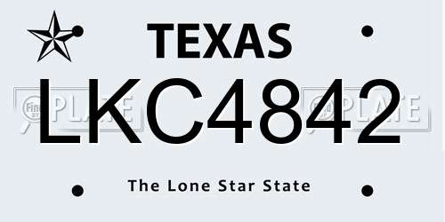 LKC4842 Texas License Plate