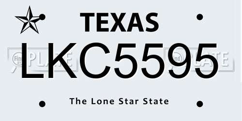 LKC5595 Texas License Plate