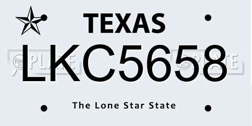 LKC5658 Texas License Plate