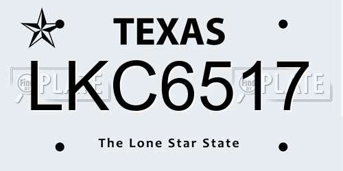 LKC6517 Texas License Plate
