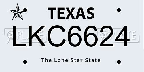 LKC6624 Texas License Plate
